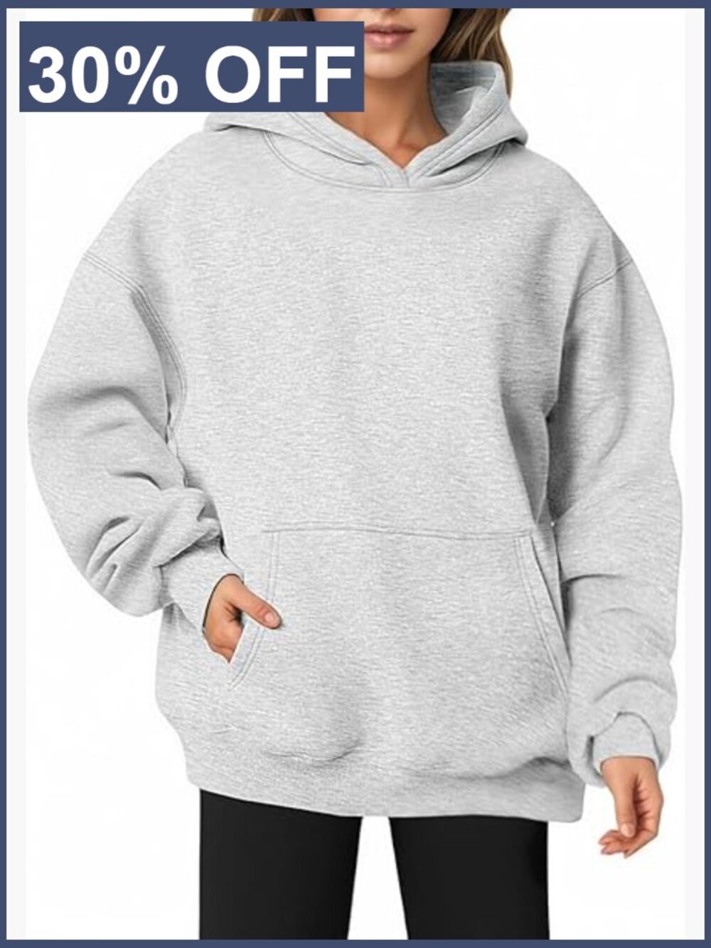 Oversized Fleece Hoodie Sweatshirt Long Sleeve Pullover With Pocket Casual